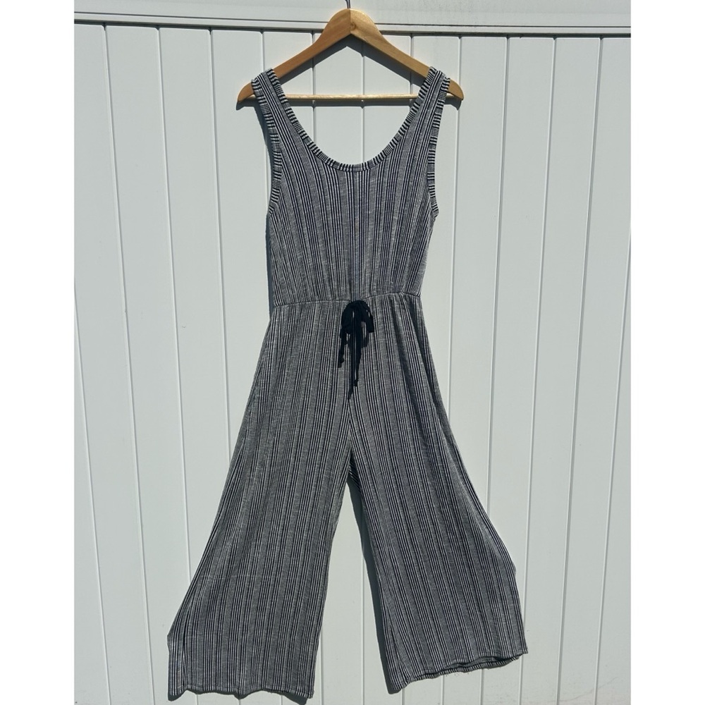 Striped Black and White Jumpsuit